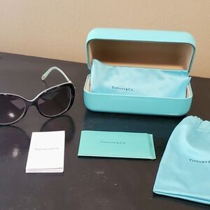 Tiffany & Co. Sunglasses Black with Tiffany Blue Accents